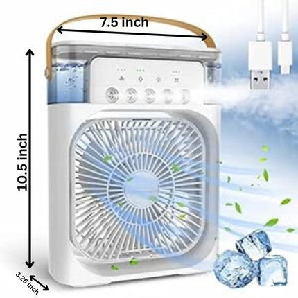 Portable Mini Air Cooler Fan, Personal Cooling Device with LED Light,MULTI COLOUR 