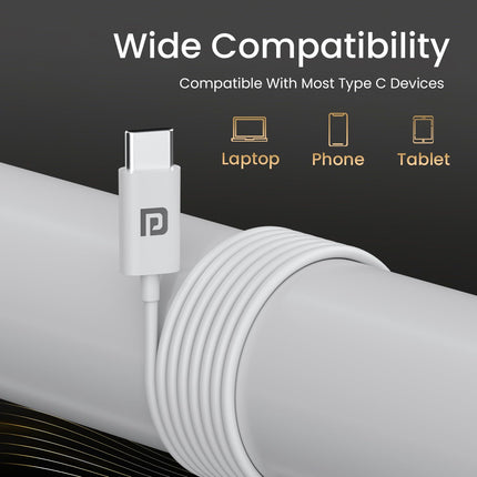 Portronics Conch Theta C in Ear Type C Wired Earphones with in Line HD Mic, Powerful Audio, 14.2mm Driver, Unique Earbuds Design, TPE Anti Tangle Wire, in line Controls, Wide Compatibility(White) 
