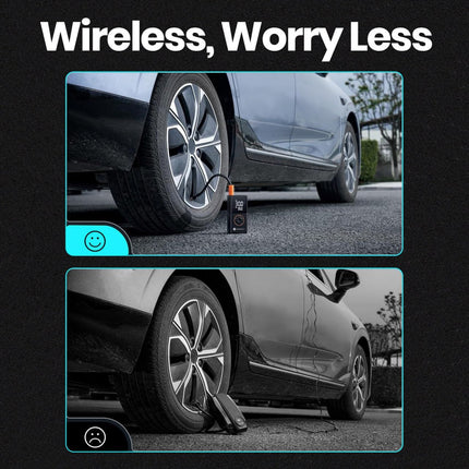 Portronics Vayu 3.0 tyre Inflator with 150 PSI Pressure, 4000 mAh Battery, Digital Display, Pressure Detection, Air Pump Compressor for Cars, Bikes, Bicycles & Balls(Black) 