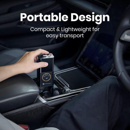 Portronics Vayu 3.0 tyre Inflator with 150 PSI Pressure, 4000 mAh Battery, Digital Display, Pressure Detection, Air Pump Compressor for Cars, Bikes, Bicycles & Balls(Black) 