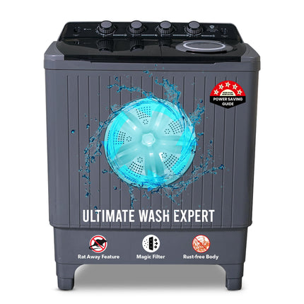 Power Guard 10.5 kg, 5 star, Semi-Automatic Top Load Washing Machine, Air Turbo Drying, Dark Gray, 2024 Model) 