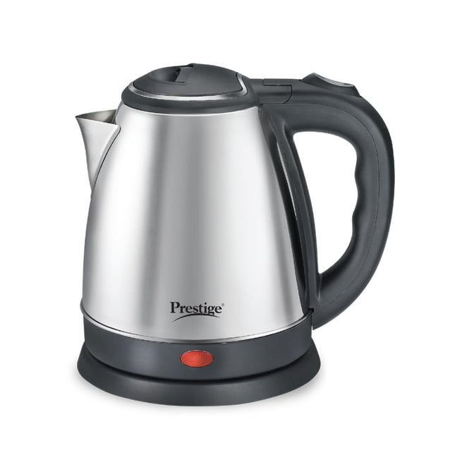 Prestige 1.5 litre PKOSS Stainless Steel Electric Kettle | 1350 Watts| Elegant Design | Cool-touch Handle and Lid | Automatic Cut-Off and Single-Touch Lid Locking. | Silver 