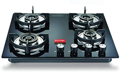 Prestige Brass Vogue Hob Top, Phtv 04, Auto Ignition, Black, 4 Burner 