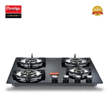 Prestige Brass Vogue Hob Top, Phtv 04, Auto Ignition, Black, 4 Burner 