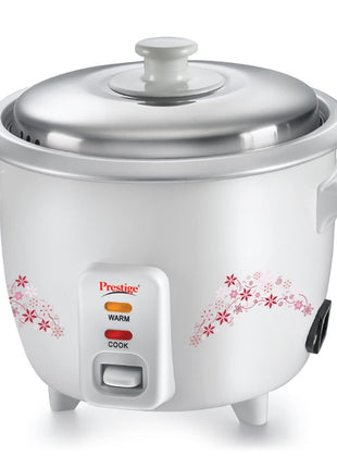 Prestige Delight PRWO 1.0 L Electric Rice Cooker|Detachable power cord|Durable body|Cool touch handles|White| Raw capacity-0.4L|Cooked capacity-1L|Cooks for a family of 2 to 3 members 