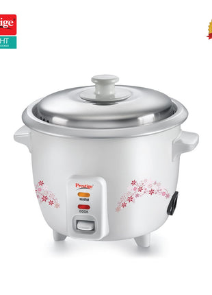 Prestige Delight PRWO 1.0 L Electric Rice Cooker|Detachable power cord|Durable body|Cool touch handles|White| Raw capacity-0.4L|Cooked capacity-1L|Cooks for a family of 2 to 3 members 
