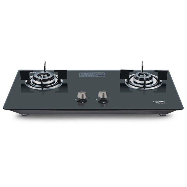 Prestige Desire Hobtop PHTD 02 AI Black L P Gas Table(with 8mm Thick Superior Toughened Glass Top, 2 Sabaf Burners, Auto Ignition) 