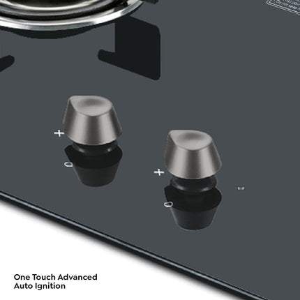 Prestige Desire Hobtop PHTD 02 AI Black L P Gas Table(with 8mm Thick Superior Toughened Glass Top, 2 Sabaf Burners, Auto Ignition) 