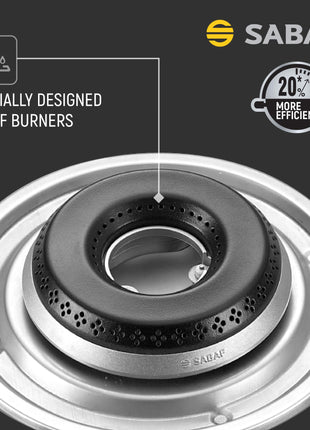 Prestige Efficia Convertible 2 Burner Glasstop Hob|One-Touch Advance Auto-Ignition|Cast-Iron Pan Support|Toughened Glass|SABAF Burners|Ultra-Slim Body|5 Years Warranty on Glass|Black 