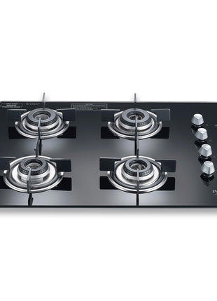 Prestige Marvella Hob Black Al - 4B (With Glass Top, 4 Unit Burners & Auto Ignition) 