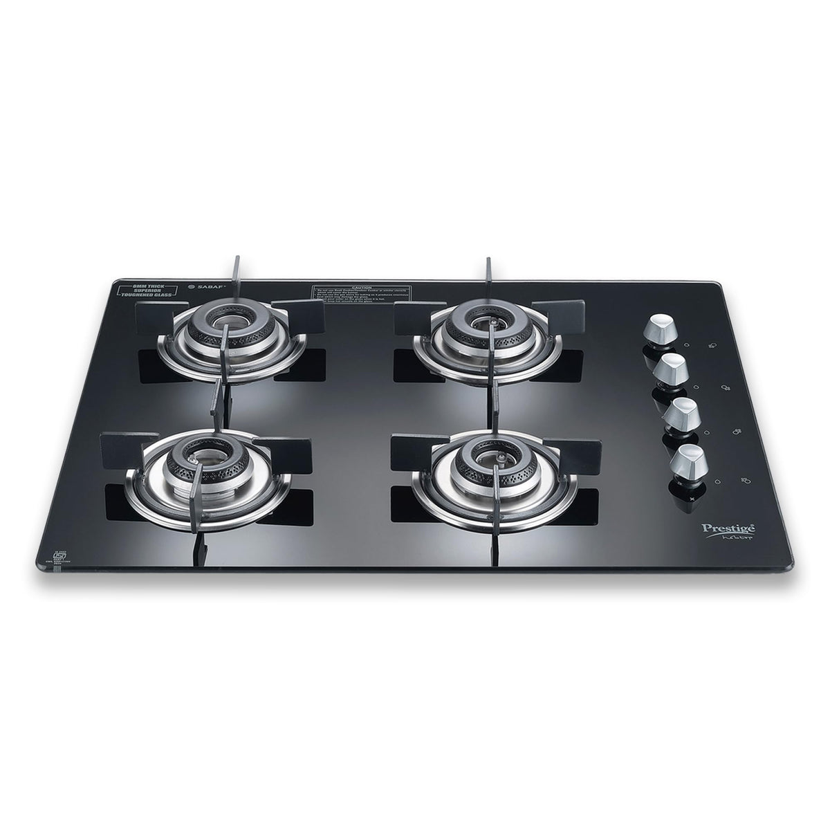 Prestige Marvella Hob Black Al - 4B (With Glass Top, 4 Unit Burners & Auto Ignition) 