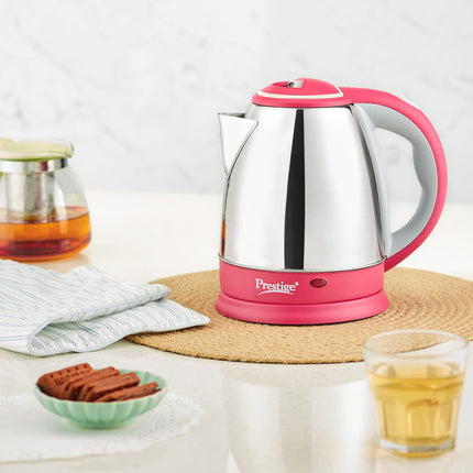 Prestige Stainless Steel 1.5 Litre Kettle 1500-Watts, Red 