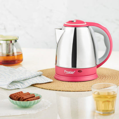 Prestige Stainless Steel 1.5 Litre Kettle 1500-Watts, Red 