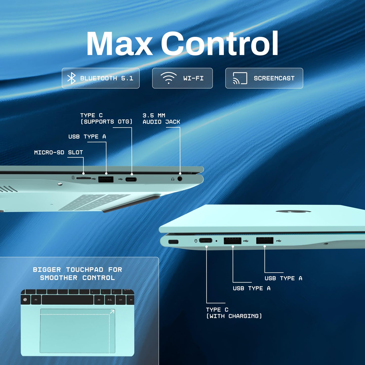 Primebook 2 Max 2025 (New Launch) | 8GB RAM, 256GB UFS Storage | 15.6-Inch Full HD IPS Display | 12hrs Battery | MediaTek Helio G99 | Android 15 (PrimeOS 3.0) | Backlit Keyboard | in-Built AI | Aqua 