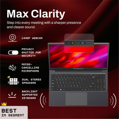 Primebook 2 Max 2025 (New Launch) | 8GB RAM, 256GB UFS Storage | 15.6-Inch Full HD IPS Display | 12hrs Battery | MediaTek Helio G99 | Android 15 (PrimeOS 3.0) | Backlit Keyboard | in-Built AI (Gray) 