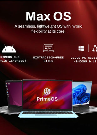 Primebook 2 Max 2025 (New Launch) | 8GB RAM, 256GB UFS Storage | 15.6-Inch Full HD IPS Display | 12hrs Battery | MediaTek Helio G99 | Android 15 (PrimeOS 3.0) | Backlit Keyboard | in-Built AI (Gray) 