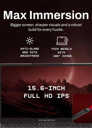 Primebook 2 Max 2025 (New Launch) | 8GB RAM, 256GB UFS Storage | 15.6-Inch Full HD IPS Display | 12hrs Battery | MediaTek Helio G99 | Android 15 (PrimeOS 3.0) | Backlit Keyboard | in-Built AI (Gray) 