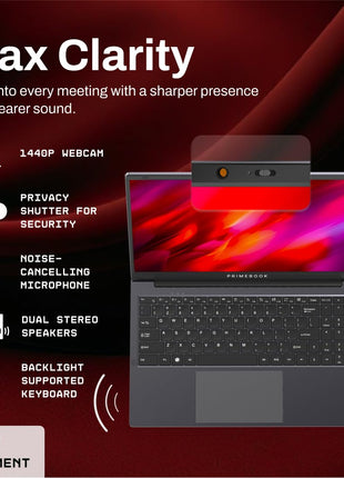 Primebook 2 Max 2025 (New Launch) | 8GB RAM, 256GB UFS Storage | 15.6-Inch Full HD IPS Display | 12hrs Battery | MediaTek Helio G99 | Android 15 (PrimeOS 3.0) | Backlit Keyboard | in-Built AI 