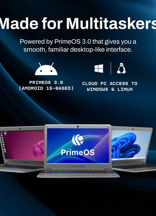 Primebook 2 Neo 2025 (New Launch) | 6GB RAM, 128GB Storage (Upgradable Upto 512GB) | MediaTek Helio G99 | Android 15 (PrimeOS3.0) | in-Built AI | 11.6” Thin & Light Laptop | Type-C, USB, MicroSD Ports 