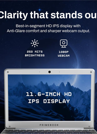 Primebook 2 Neo 2025 (New Launch) | 6GB RAM, 128GB Storage (Upgradable Upto 512GB) | MediaTek Helio G99 | Android 15 (PrimeOS3.0) | in-Built AI | 11.6” Thin & Light Laptop | Type-C, USB, MicroSD Ports 