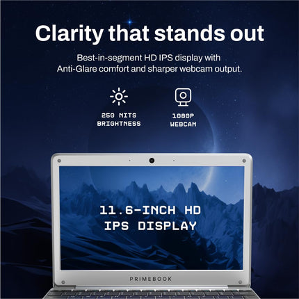 Primebook 2 Neo 2025 (New Launch) | 6GB RAM, 128GB Storage (Upgradable Upto 512GB) | MediaTek Helio G99 | Android 15 (PrimeOS3.0) | in-Built AI | 11.6” Thin & Light Laptop | Type-C, USB, MicroSD Ports 