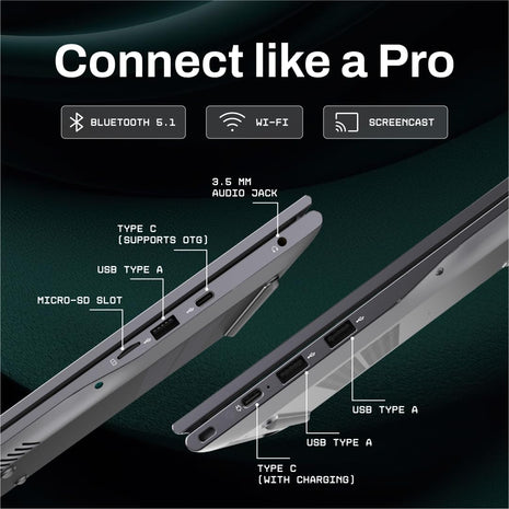 Primebook 2 Pro 2025 (New Launch) | 8GB RAM, 128GB UFS Storage | 14.1-Inch FHD IPS Display | 14 Hours Battery | MediaTek Helio G99 | Android 15 (PrimeOS 3.0) | Backlit Keyboard | in-Built AI | Gray 