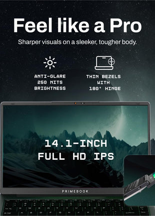 Primebook 2 Pro 2025 (New Launch) | 8GB RAM, 128GB UFS Storage | 14.1-Inch FHD IPS Display | 14 Hours Battery | MediaTek Helio G99 | Android 15 (PrimeOS 3.0) | Backlit Keyboard | in-Built AI (Gray) 