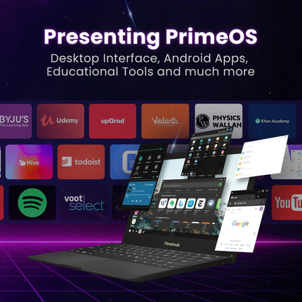 Primebook 4G, 2024(New, WiFi+4G) Android Based MediaTek MT8788 - (PrimeOS) 4G SIM Slot, Thin and Light Laptop (11.6 Inch, 1.065 Kg, Type C, USB, HDMI, MicroSD) (4GB/64GB eMMC Storage, Black) 