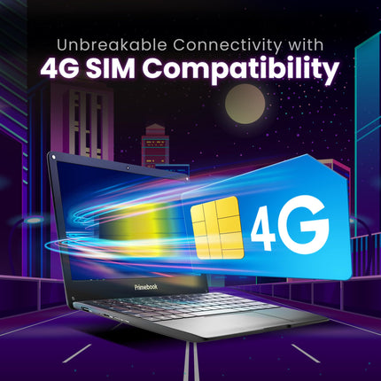 Primebook 4G, 2024(New, WiFi+4G) Android Based MediaTek MT8788 - (PrimeOS) 4G SIM Slot, Thin and Light Laptop (11.6 Inch, 1.065 Kg, Type C, USB, HDMI, MicroSD) (4GB/64GB eMMC Storage, Black) 
