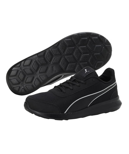 Puma mens Dazzler Black-Silver Running Shoe - 8 UK (39178201) 