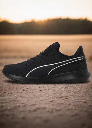 Puma mens Dazzler Black-Silver Running Shoe - 8 UK (39178201) 