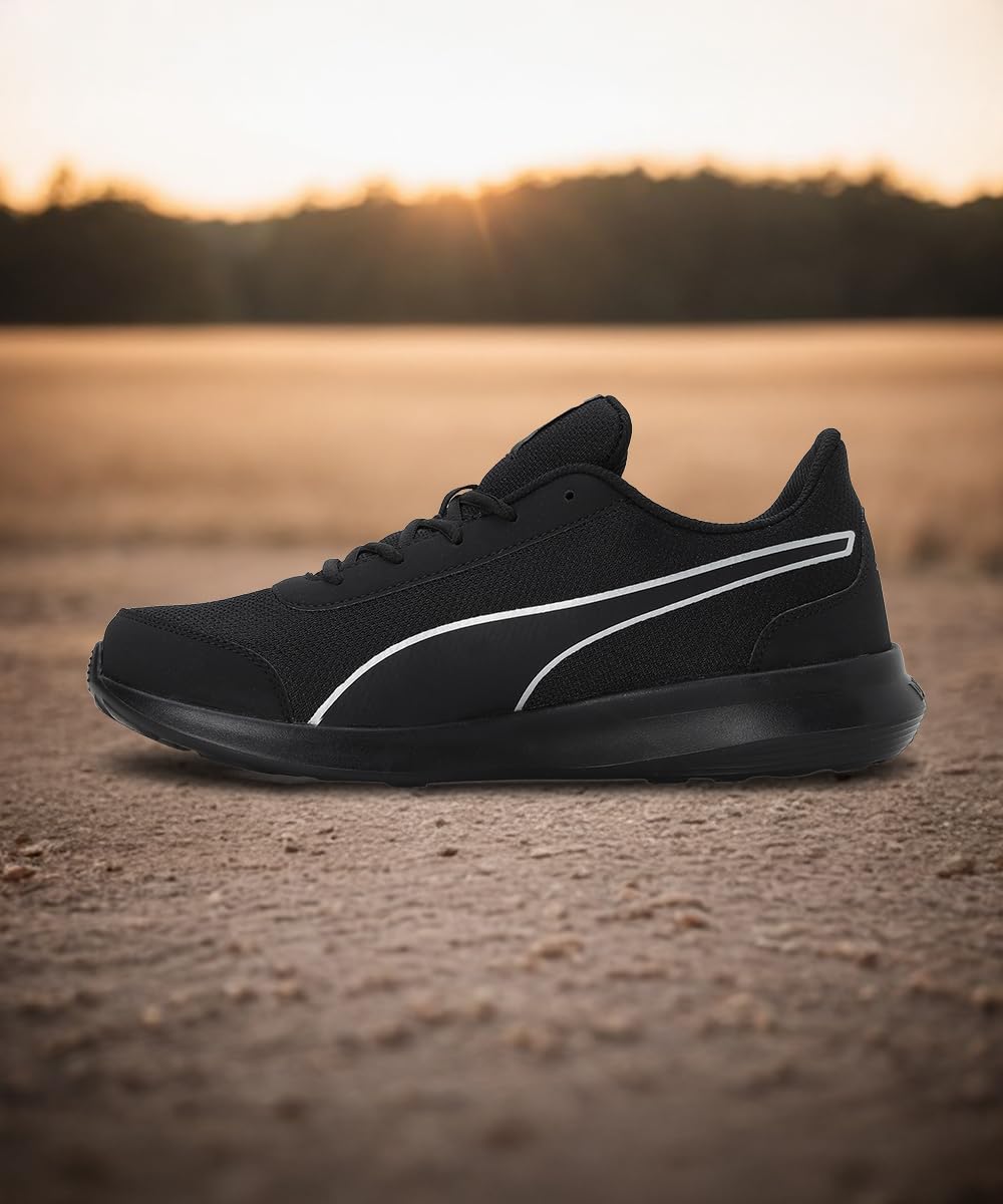 Puma mens Dazzler Black-Silver Running Shoe - 8 UK (39178201) 