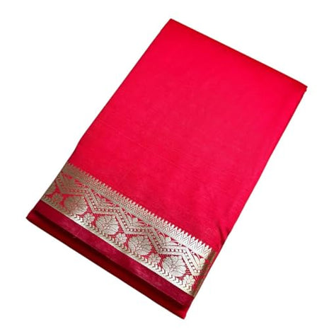 Pure Mrsore Silk Saree | Red Colour | Comfortable And Premium Finish || 
