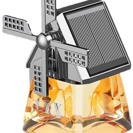 QAWACHH Windmill Dual Solar Panel Car Aroma Perfume with Rotating fan All Cars 