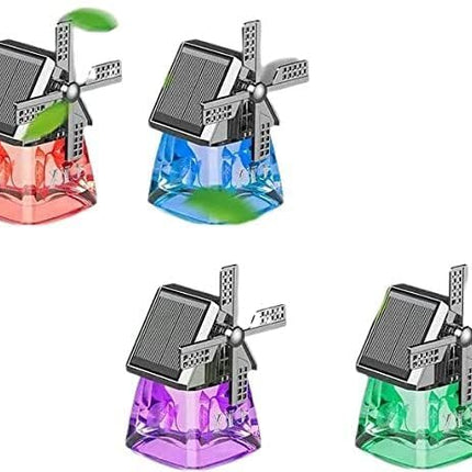 QAWACHH Windmill Dual Solar Panel Car Aroma Perfume with Rotating fan All Cars 