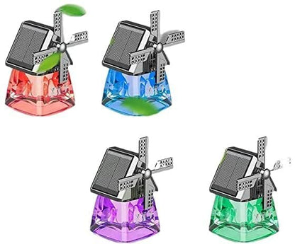 QAWACHH Windmill Dual Solar Panel Car Aroma Perfume with Rotating fan All Cars 