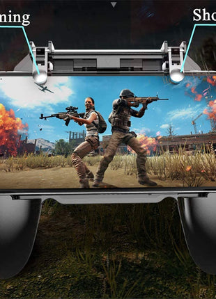 QIWA Mobile Game Controller for PUBG Mobile Controller L1R1 Mobile Game Trigger Joystick Gamepad Compatible with iOS & Android Phone [video game] 