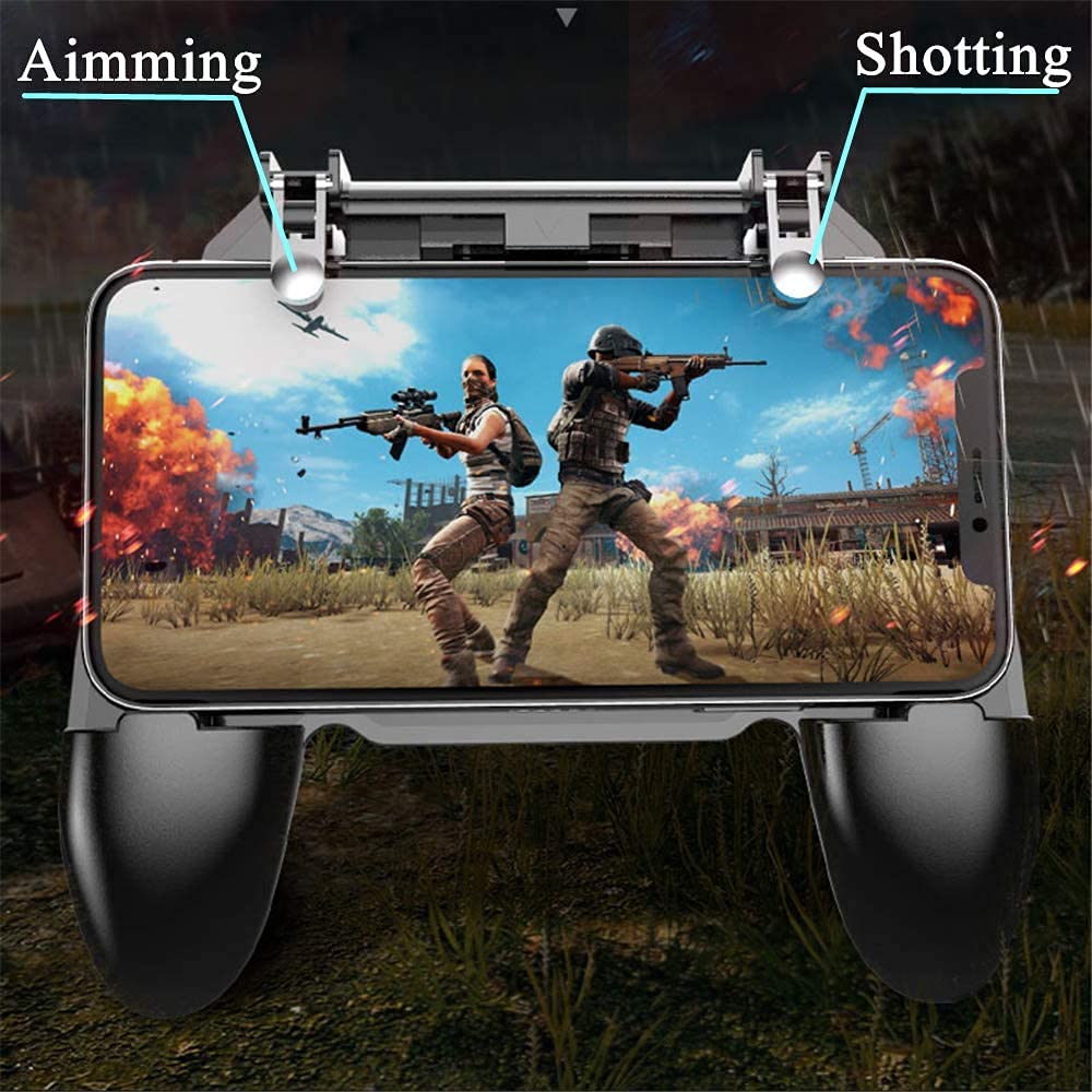 QIWA Mobile Game Controller for PUBG Mobile Controller L1R1 Mobile Game Trigger Joystick Gamepad Compatible with iOS & Android Phone [video game] 