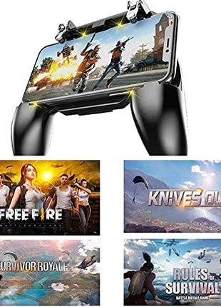 QIWA Mobile Game Controller for PUBG Mobile Controller L1R1 Mobile Game Trigger Joystick Gamepad Compatible with iOS & Android Phone [video game] 