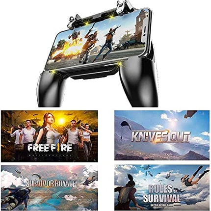 QIWA Mobile Game Controller for PUBG Mobile Controller L1R1 Mobile Game Trigger Joystick Gamepad Compatible with iOS & Android Phone [video game] 