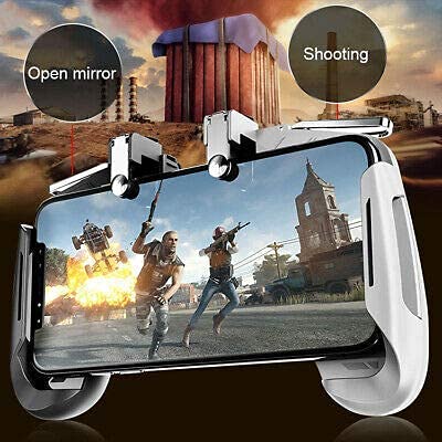 QIWA Mobile Game Controller for PUBG Mobile Controller L1R1 Mobile Game Trigger Joystick Gamepad Compatible with iOS & Android Phone [video game] 