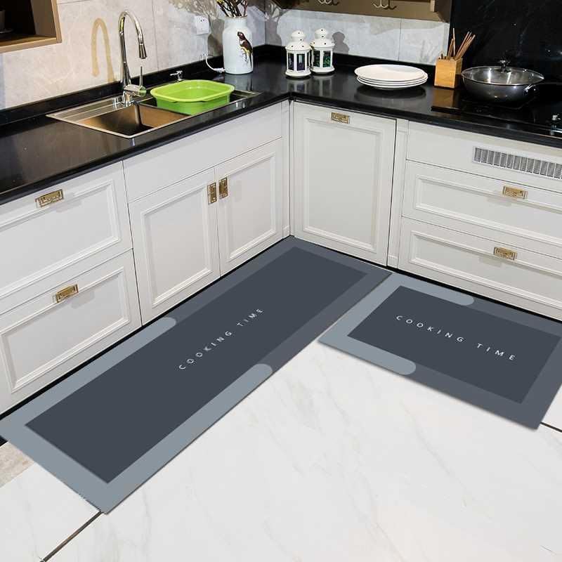 QONETIC 2 Pcs Kitchen Mats Set – Waterproof Memory Foam Anti-Fatigue Standing Mat, Non-Slip Cushioned Kitchen Rugs for Home, Office, Sink & Laundry Room (Comfort Floor Runner Carpets)