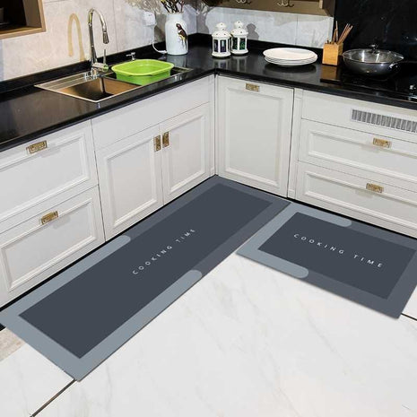 QONETIC 2 Pcs Kitchen Mats Set – Waterproof Memory Foam Anti-Fatigue Standing Mat, Non-Slip Cushioned Kitchen Rugs for Home, Office, Sink & Laundry Room (Comfort Floor Runner Carpets) 