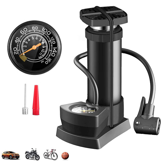 QUPET® Imported Portable High Pressure Foot Air Pump Compressor for Car and Bike Air Pump for Motorbike Cars Bicycle for Football Cycle Pumps for Bicycle car air Pump for tubeless 