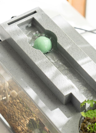 Qpets® Small Fish Tank for Betta Fish with LED Light & Air Pump | USB Powered Desktop Aquarium | Hydroponics Pot | Stylish Home Office Decor (31.5×13×16.5cm) 