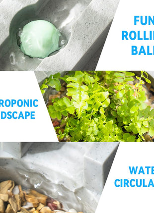 Qpets® Small Fish Tank for Betta Fish with LED Light & Air Pump | USB Powered Desktop Aquarium | Hydroponics Pot | Stylish Home Office Decor (31.5×13×16.5cm) 