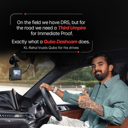 Qubo Car Dashcam Pro 2.7K | Dual Channel | Hero Group | NightPulse Vision | 5MP QHD+ Front (140°), 2MP FHD Rear | G-Sensor | 2" LCD | Built-in GPS, Wi-Fi, Mic | App | Up to 1TB Storage| Made in India 
