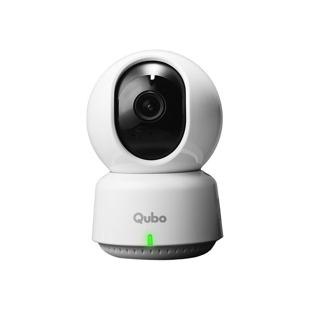 Qubo Smart 360° 3MP [2K] Wi-Fi Security Camera [Model 2.0] by Hero Group | Indoor CCTV Cam for Home | AI Person Detection | Auto-Alarm | App Alerts| NightPulse Vision| SD&Cloud Storage | Made in India 