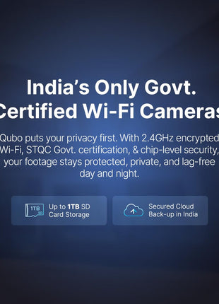 Qubo Smart 360° 3MP [2K] Wi-Fi Security Camera [Model 2.0] by Hero Group | Indoor CCTV Cam for Home | AI Person Detection | Auto-Alarm | App Alerts| NightPulse Vision| SD&Cloud Storage | Made in India 
