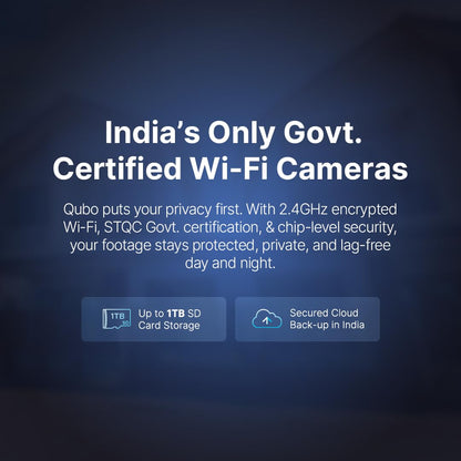Qubo Smart 360° 3MP [2K] Wi-Fi Security Camera [Model 2.0] by Hero Group | Indoor CCTV Cam for Home | AI Person Detection | Auto-Alarm | App Alerts| NightPulse Vision| SD&Cloud Storage | Made in India 